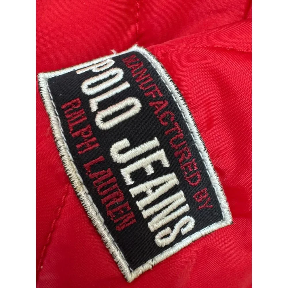 Vintage Polo Jeans Ralph Lauren Quilted Jacket Mens L Fleece Lined Full Zip Y2K - Picture 4 of 13